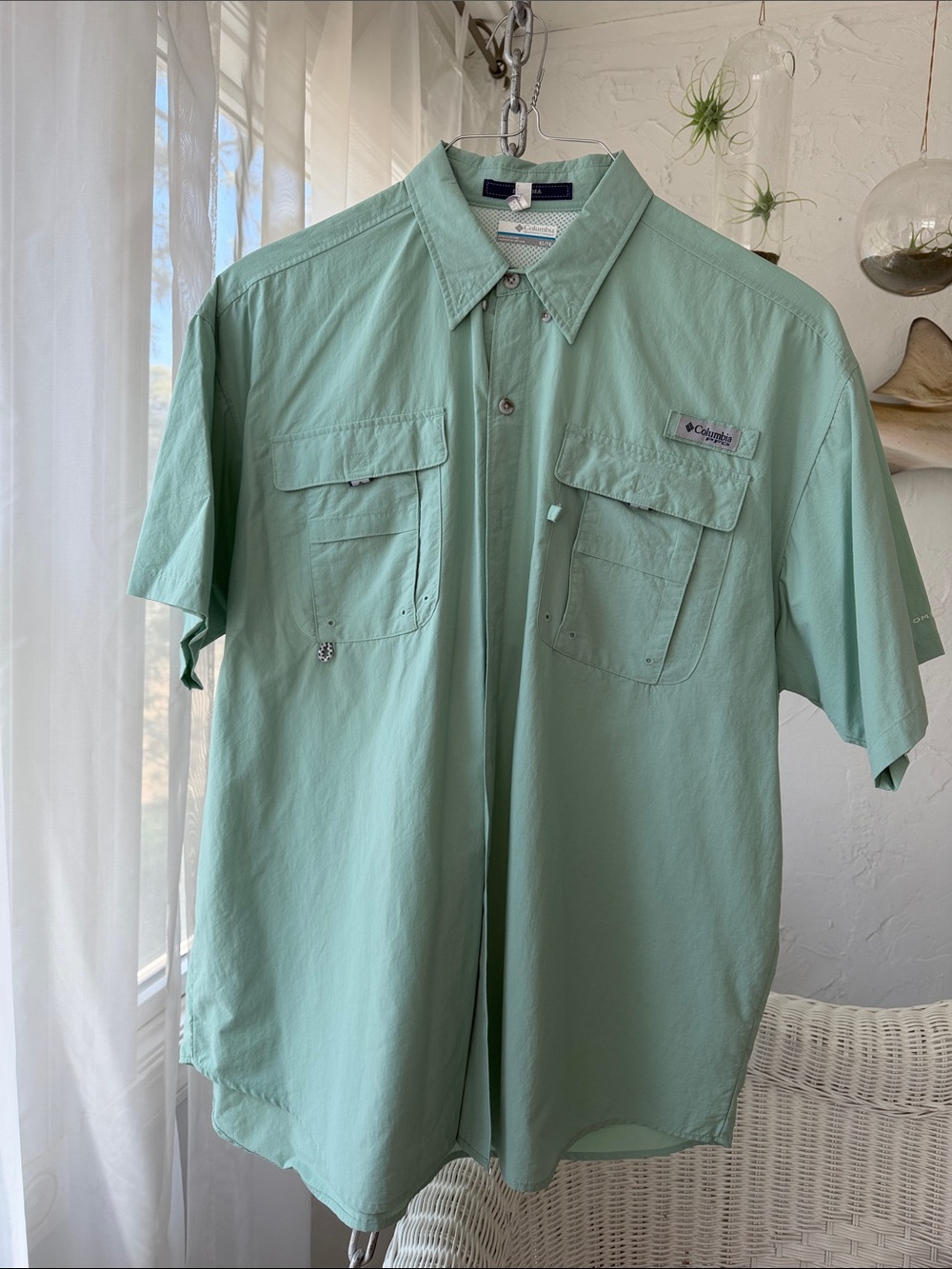 Columbia Men’s Short-Sleeve Button-Down Shirt - Mint Green